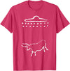 Barnum's Boutique Tees Funny Cow or Steer UFO Alien Ancient Cave Painting T-Shirt T-Shirt - Red Heather