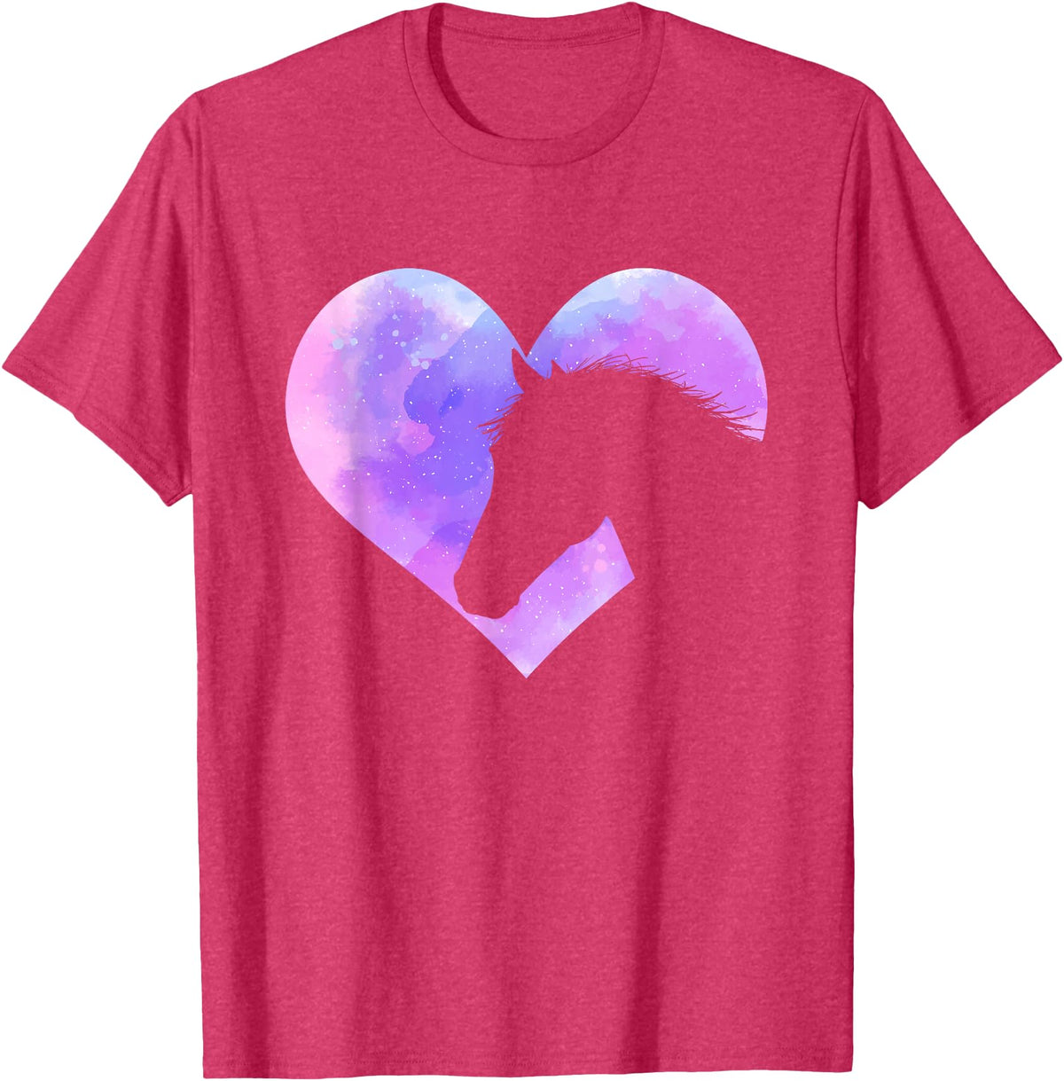 Funny Horse Shirts Horse Head Heart Shaped Design - Horseman Horseback Rider T-Shirt - Red Heather