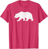 CALIFORNIA REPUBLIC GRIZZLY BEAR APPAREL California Grizzly Bear State Flag CALI Republic Silhouette T-Shirt - Red Heather