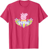 Peppa Pig Shooting Stars Cute Retro Logo T-Shirt - Red Heather