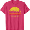 Wowsome! Vintage Retro Sunset Buffalo NY Skyline T-Shirt - Red Heather