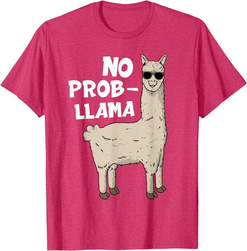 Funny Llama Gift Llama Lover Accessories & Stuff Funny Llama Design For Men Women Kids Llama Alpaca Animal T-Shirt - Red Heather