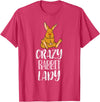 Crazy Rabbit Lady - Rabbit Lover T-Shirt in Red Heather