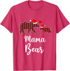 Cute Xmas Gifts Tartan Bear Cub Matching Costumes Mama Bear Buffalo Red Plaid Christmas Pajama Family Outfits T-Shirt - Red