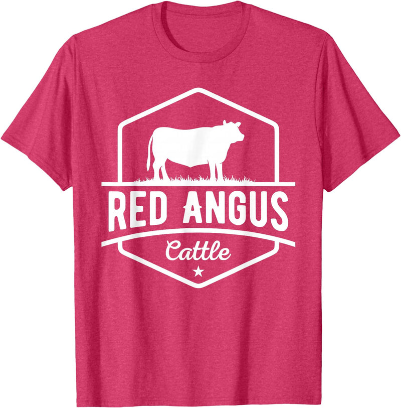 Funny Farmer Gift for Red Angus Cattle Cow Farmer - Red Angus Cattle T-Shirt - Red Heather