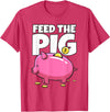 Take Saving Seriously Feed The Pig Piggy Bank T-Shirt - Red Heather