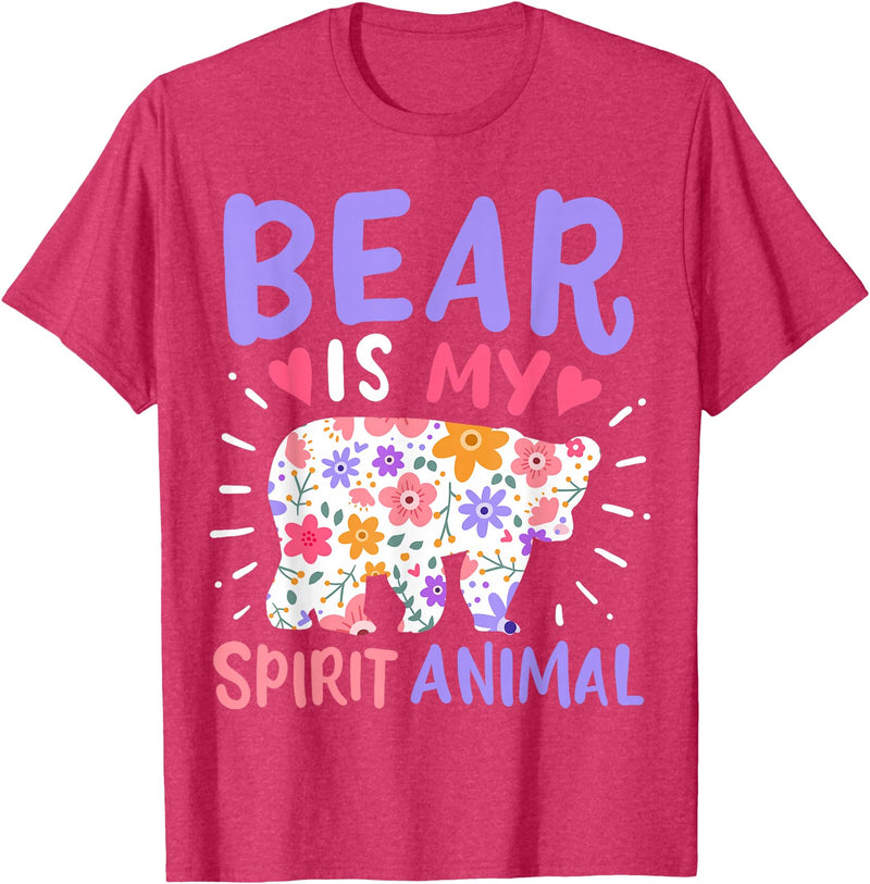 Bear Is My Spirit Animal Bear Spirit Animal T-Shirt - Red Heather