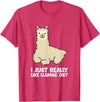 Llama Gifts For Llama Lovers Llama Lover I Just Really Like Llamas, OK Funny Llama T-Shirt - Red Heather