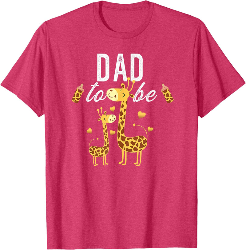Giraffe Baby Shower Party Clothing For Dad Dad To Be Giraffe Baby Shower Cute T-Shirt - Red Heather
