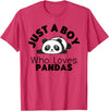 Panda Lover Designs Just A Boy Who Loves Pandas Cute Panda Bear T-Shirt - Red Heather