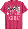 Cow Birthday Shirt For Family Men Women Cow Lover Sister Of The Birthday Girl Farm Cow 1 St Birthday Girl T-Shirt - Red