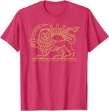 PERSIAN SYMBOLISM Persian Iran Lion and Sun Symbol T-Shirt - Red Heather