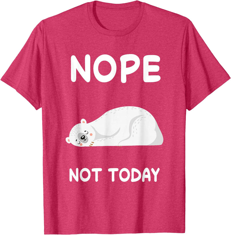 Nope Polar Bear Bears Nap Sleeping Pajama Nightgown T-Shirt - Red Heather