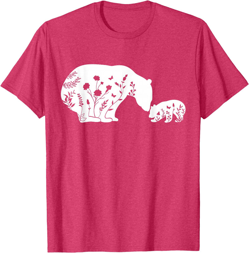 Funny Mama Bear Family Matching Gifts Clothing DJ Mama Bear T-Shirt - Red Heather