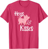 Hogs and Kisses Everyone loves Pigs Design Hogs and Kisses Cute Pig T-Shirt - Red Heather