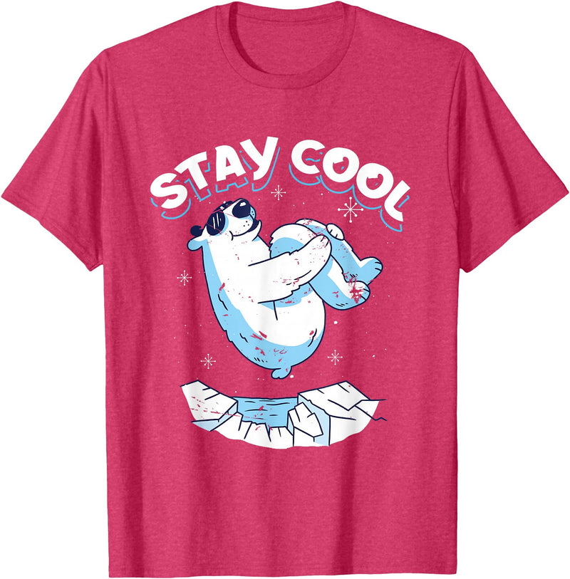 Stay Cool Polar Bear Arctic North Pole Gift Stay Cool | Polar Bear | Arctic North Pole T-Shirt - Red Heather