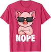 Funny Pig Lover & Owner Gift Ideas Pigs Nope Pig Children Girls Pig T-Shirt - Red Heather