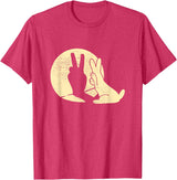 Rabbit Shadow Peace Sign T-Shirt in Red Heather