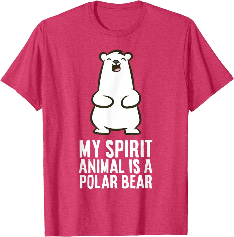 Cute Polar Bear Gifts And Tees My Spirit Animal is A Polar Bear T-Shirt - Red Heather