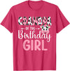 Cow Birthday Shirt For Family Men Women Cow Lover Grandpa Of The Birthday Girl Farm Cow 1 St Birthday Girl T-Shirt - Red