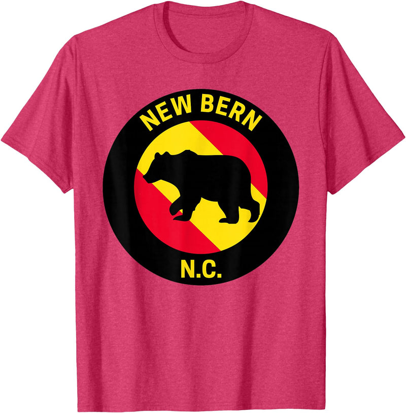 Front Street Merch Co New Bern North Carolina Bear T-Shirt - Red Heather
