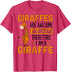 Giraffe Stuff For Giraffes Lovers Women Men Funny Giraffe Quote Cute Giraffe Design For Giraffe Lover T-Shirt - Red Heather