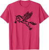 Mythical creature mythical animal unicorn with Alicorn winged unicorn pegasus horse wings mythical animal T-Shirt - Red Heather