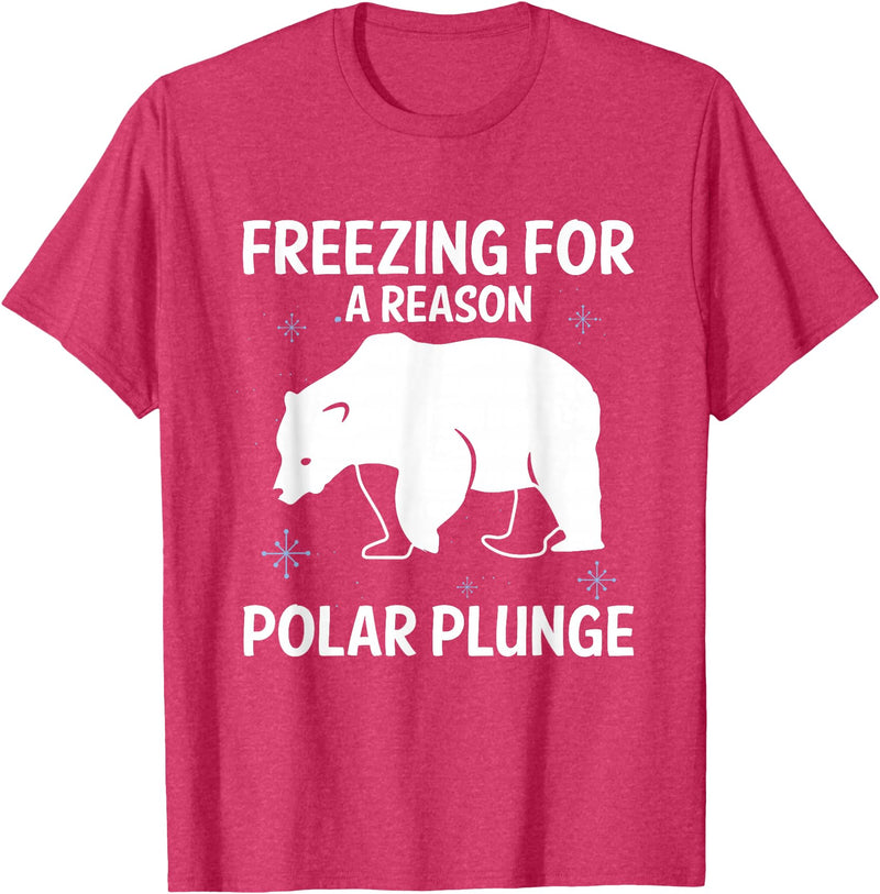 Global Warming Awareness Arctic Winter Ice Freezing For A Reason Polar Plunge Ice Bear T-Shirt - Red Heather