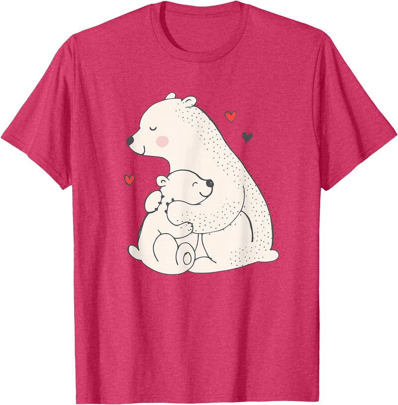 Sassy Southern Charm & Grace Cute & Unique Polar Bear Mama & Baby Cub Love T-Shirt & Gift T-Shirt - Red Heather