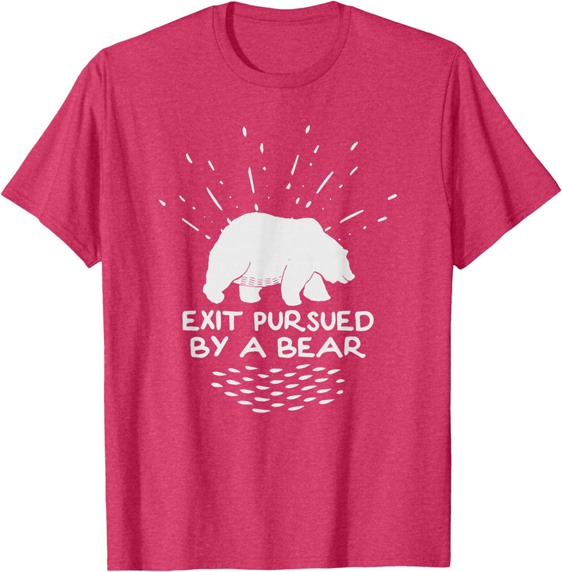 Funny Winter Tees Exit Pursued By a Bear - Funny Shakespeare - Winter Shirt T-Shirt - Red Heather