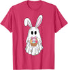 Cute Ghost Bunny Ghost Rabbit Easter Day Rabbit Lover T-Shirt in Red Heather