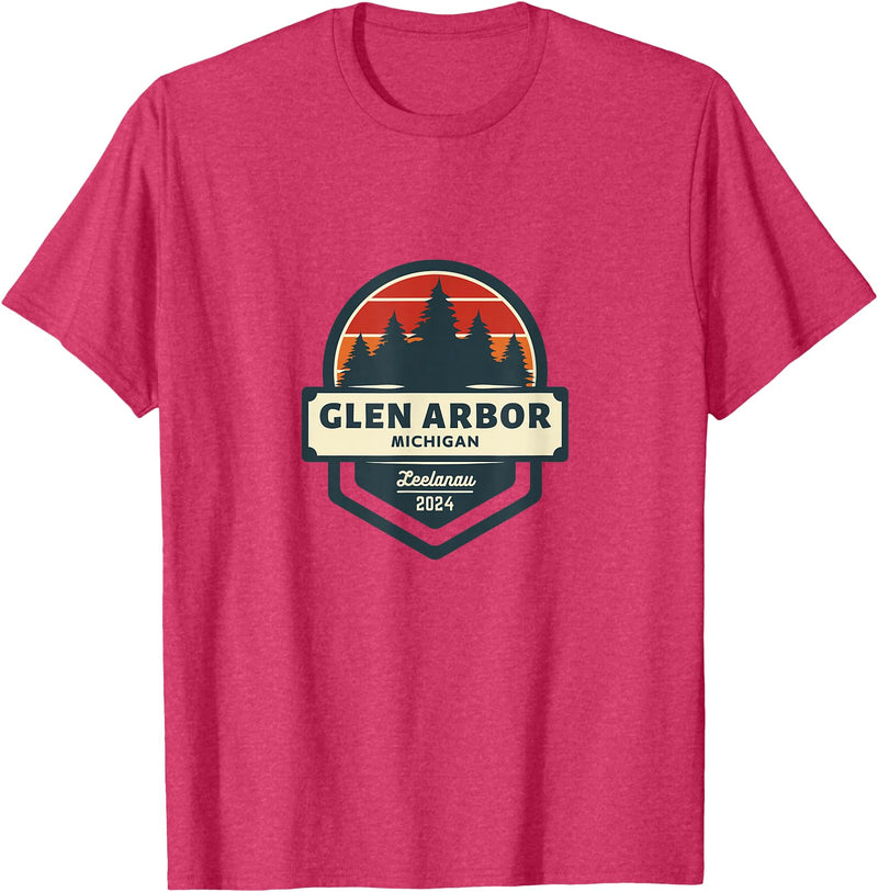 Glen Arbor, MI | Glen Lake Michigan | Sleeping Bear Dunes T-Shirt - Red Heather
