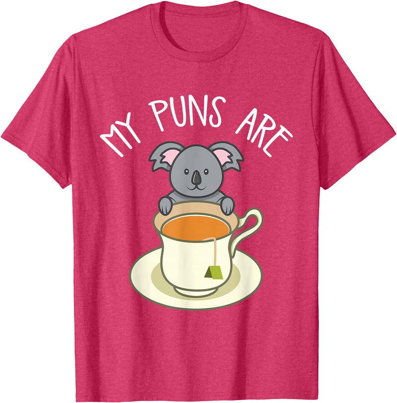 My Puns Are Koala Tea Koala Lover Gift T-Shirt - Red Heather