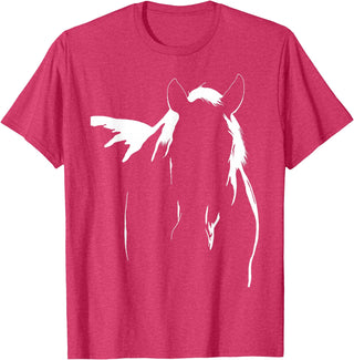 Horse Silhouette Graphic Art Today Horse Silhouette Graphic Art Design T-Shirt - Red Heather