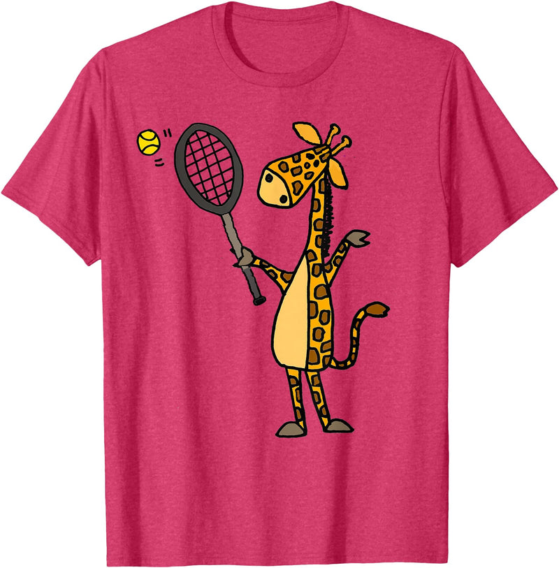 SmileteesSports Giraffe Playing T-Shirt T-Shirt - Red Heather