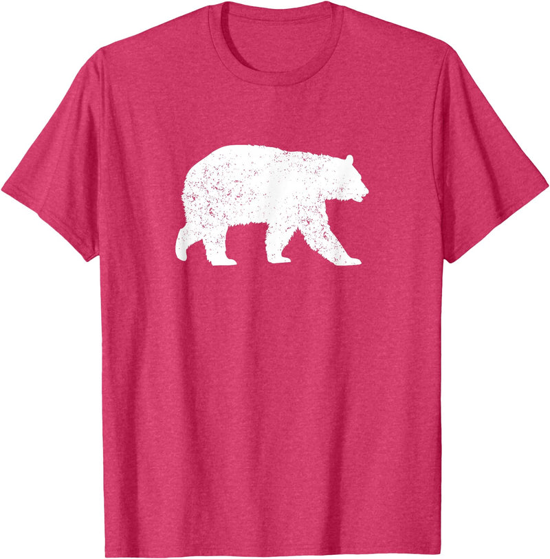 Sasquat Wildlife Silhouette Tees Distressed Black Bear Graphic Silhouette T-Shirt T-Shirt - Red Heather