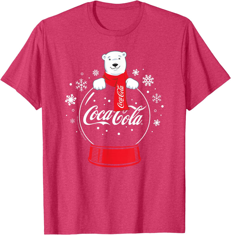Coca-Cola Company Coca-Cola - Polar Bear Snowglobe T-Shirt - Red Heather