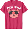 Cool Lucky Swine Fans Party Girl Boy Pork Team Art Piggy Squad | Cute Pig Farmer Animal Lovers Funny Farm Gift T-Shirt - Red Heather