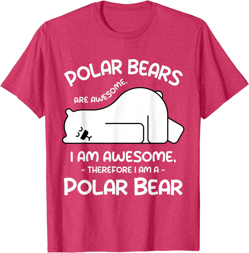 Polar Bear Arctic Funny Cool Humor Funny Cool Arctic Animal Saying Humor Quote Vibes Polar Bear T-Shirt - Red Heather