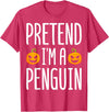 Penguin Halloween Gifts Co. Pretend I’m A Penguin Pumpkin Halloween Costume T-Shirt - Red Heather