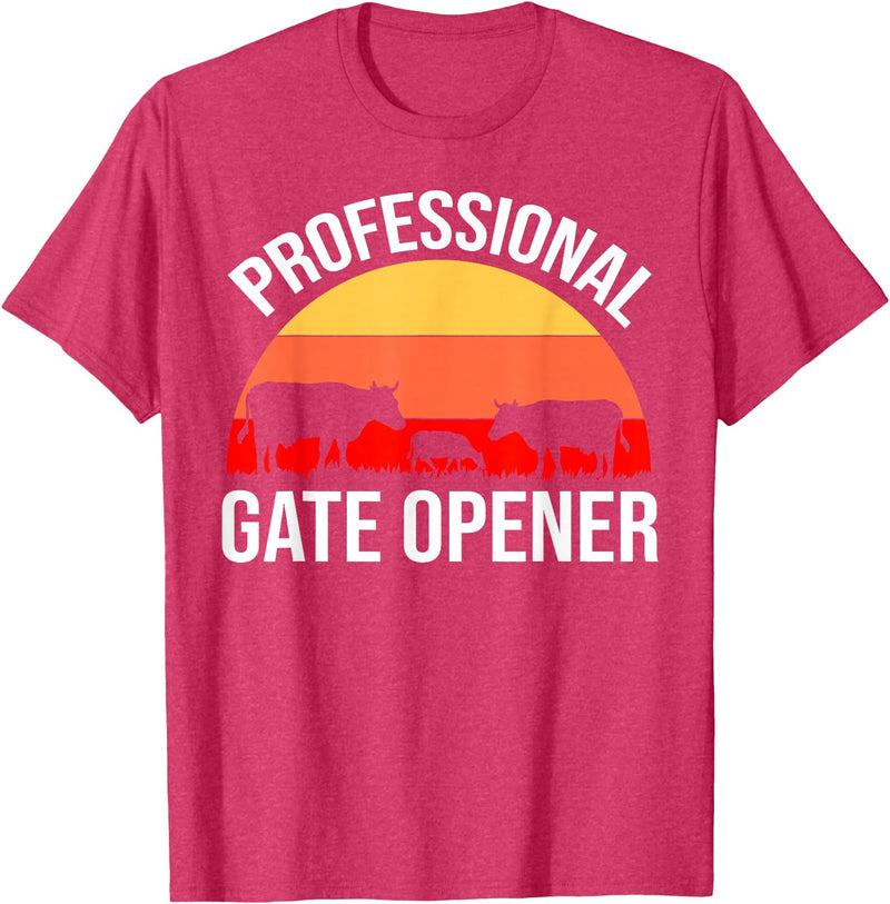 Opener Cow Lover Gift Co. Professional Gate Opener Cow Apparel T-Shirt - Red Heather
