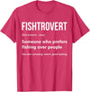 Fishing Enthusiast Designs by A Bass Fishing Lover Fisherman Angler Fishtrovert Definition Funny Fishing Lover T-Shirt - Red Heather