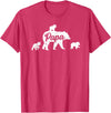 Matching Bear Family Shirt Apparel Vintage Papa Bear 3 Cubs Father's Day T-Shirt - Red Heather