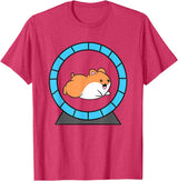 Hamster in a Hamster Wheel Pet Hamster T-Shirt - Red Heather