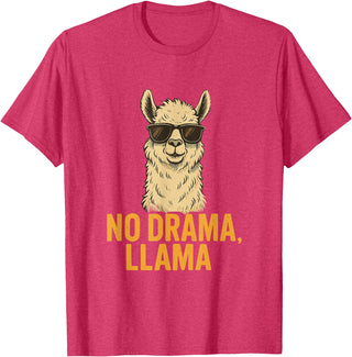 Am End Fashion No Drama, Llama - Cool Look T-Shirt - Red Heather