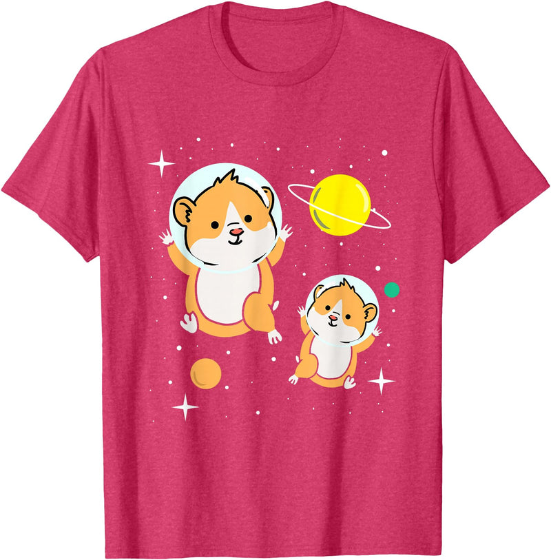 Hamster In Space Hamster Lover Gift T-Shirt - Red Heather