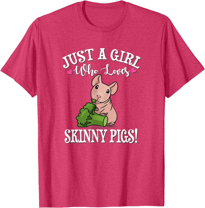 Owner Of Skinny Guinea Pig Gifts Shirts & Hoodies Kids Funny Girl Who Loves Hairless Guinea Pig Mom Lover T-Shirt - Red Heather