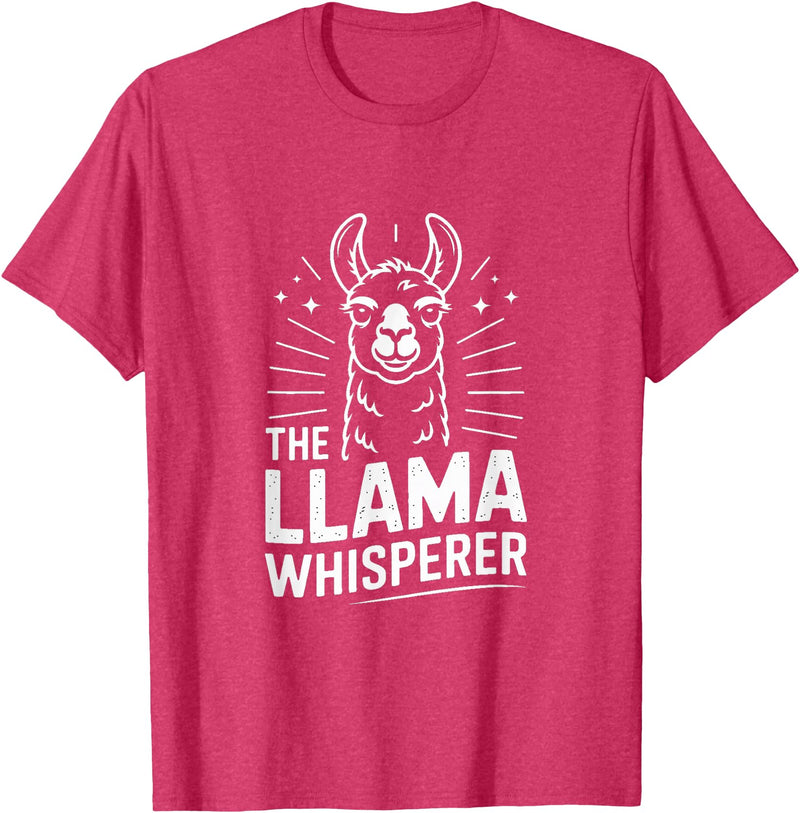 Llama Whisperer Funny Llama Lover Farm Humor The Llama Whisperer Funny Llama Lover Humor T-Shirt - Red Heather