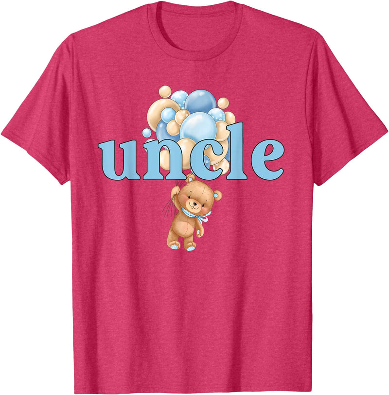 Beary 1st Birthday Boy Teddy Bear Matching Apparel Uncle Teddy Bear 1st Birthday Boy Family Matching T-Shirt - Red Heather