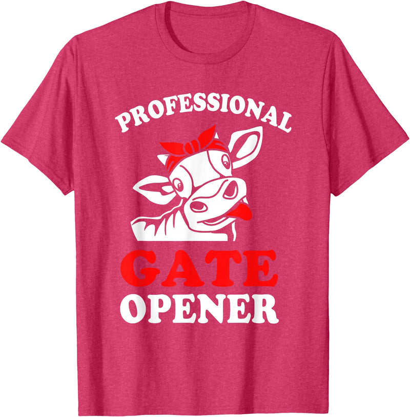 Funny Cow Heifer Gifts For Farmers And Ranchers Funny Heifer Professional Gate Opener T-Shirt - Red Heather